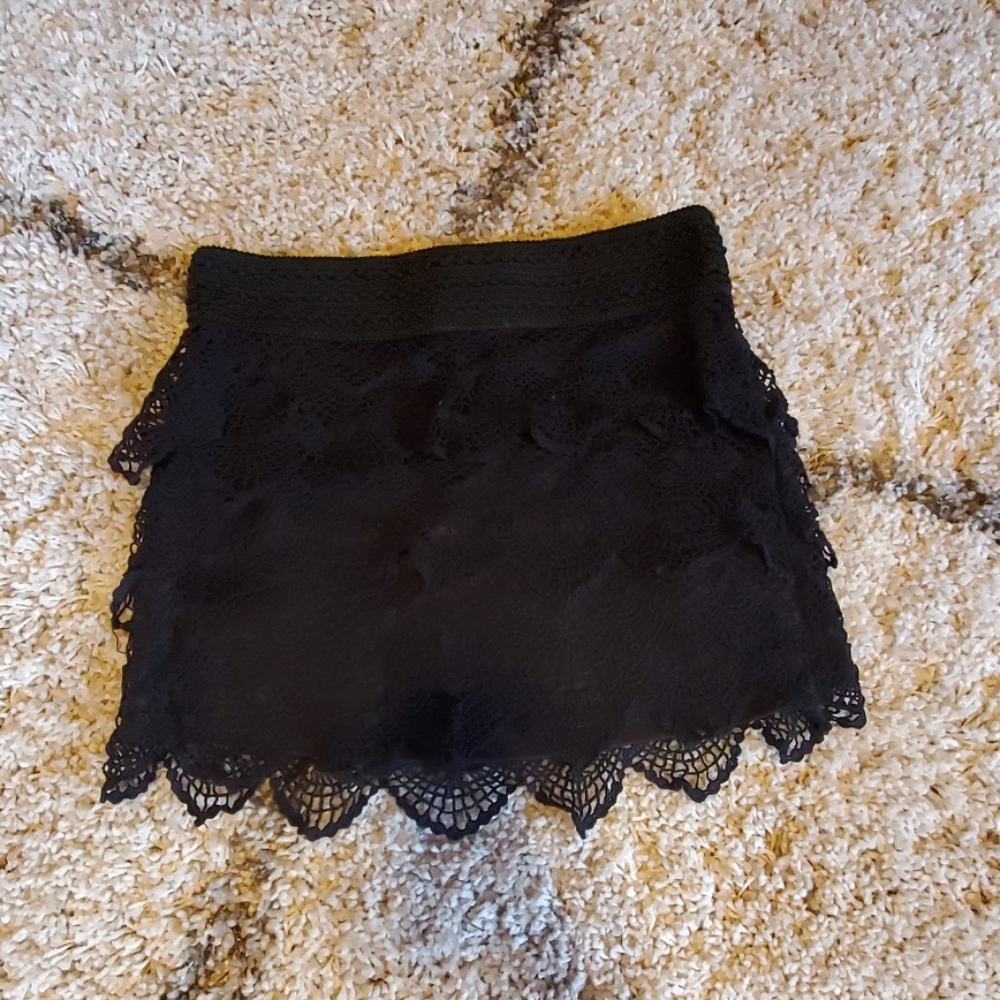 Black lace skirt